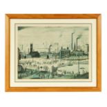 L.S. LOWRY R.A. (1887-1976) "AN INDUSTRIAL TOWN" 20TH CENTURY LIMITED EDITION SIGNED PRINT