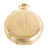 A 9CT GOLD FULL HUNTER REPEATING CHRONOGRAPH POCKET WATCH