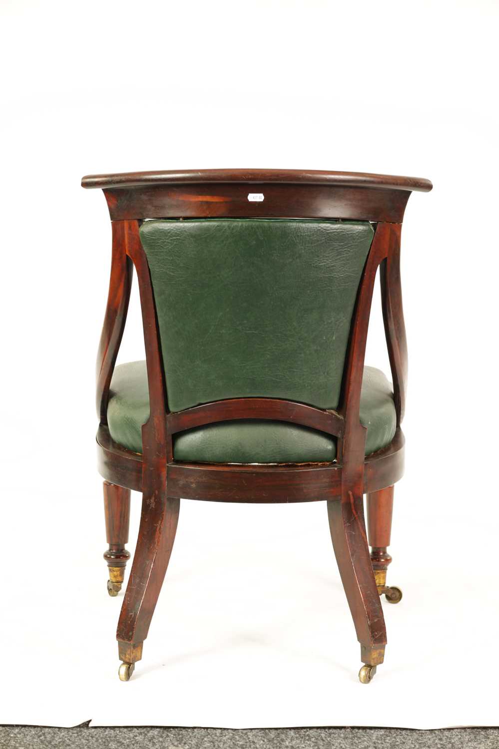 AN UNUSUAL REGENCY GONÇALO-ALVES TIMBER LIBRARY CHAIR IN THE MANNER OF GILLOWS - Image 7 of 7