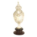 AN 18TH/19TH CENTURY FRENCH CARVED IVORY URN FINIAL