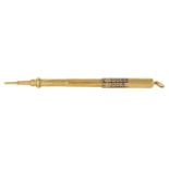 A LATE 19TH CENTURY SAMPSON MORDAN & CO. 9CT GOLD CALENDAR PENCIL