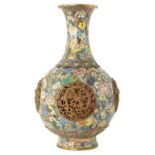 A 19TH CENTURY CHINESE CLOISONNÉ ENAMEL REVOLVING VASE