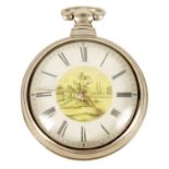 C. BULLINGFORD, LONDON. A 19TH CENTURY SILVER PAIR CASE VERGE POCKET WATCH