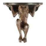 AN UNUSUAL 19TH CENTURY CARVED WALNUT BLACK FOREST WALL BRACKET