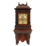 A LATE 19TH CENTURY TRIPLE FUSEE BRACKET CLOCK WITH HANGING BRACKET