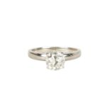 A LADIES 18CT WHITE GOLD DIAMOND SOLITAIRE RING