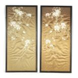 A PAIR OF MEIJI JAPANESE SILK EMBROIDERED PANELS