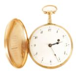 ROMAN MELLY & ROUX, A CONSTANCE. A LATE 18TH CENTURY 18CT GOLD REPEATING POCKET WATCH