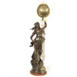 A LARGE LATE 19TH CENTURY FRENCH FIGURAL MYSTERY CLOCK