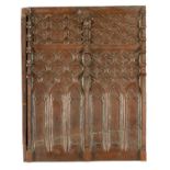 A 16TH/17TH CENTURY GOTHIC CARVED WALNUT PANEL