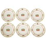 A BOXED SET OF SIX LOUIS CARTIER LIMOGES DESSERT PLATES