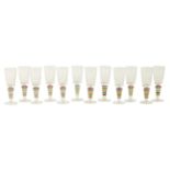 A SET OF TWELVE 20TH CENTURY SWEDISH WINE GLASSES BY BLOCK