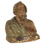 A 17TH CENTURY POLYCHROME TERRACOTTA BUST