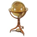 A LATE 19TH CENTURY PHILIPS 18" MERCHANT SHIPPER'S FLOOR STANDING LIBRARY GLOBE,