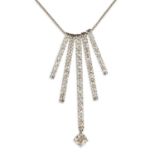 A 18CT WHITE GOLD AND DIAMOND PENDENT NECKLACE BY CHRISTOPHER STONER