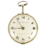 J.G. DEMLER, A REGENSBURG. A 19TH CENTURY GERMAN SILVER VERGE POCKET WATCH