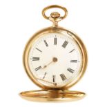 A SWISS EARLY 20TH CENTURY 14CT GOLD FULL HUNTER POCKET WATCH