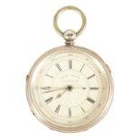 H. COHEN, MANCHESTER. A LATE 19TH CENTURY SILVER CHRONOGRAPH POCKET WATCH