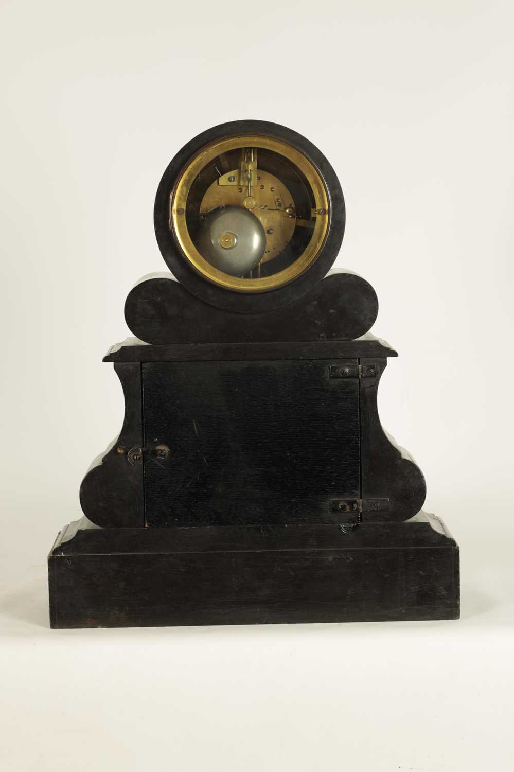 A RARE LATE 19TH CENTURY FRENCH BLACK AND ROUGE MARBLE 'WORLD TIME' MANTEL CLOCK - Image 9 of 13