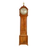 A REGENCY FIGURED MAHOGANY DOMESTIC REGULATOR LONGCASE CLOCK