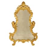 A GOOD GEORGE III CARVED GILT WOOD CONSOLE MIRROR