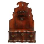 AN UNUSUAL EARLY 18TH CENTURY WALNUT TABLE TOP HANGING CABINET OF SMALL SIZE