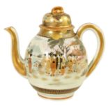 A JAPANESE MEIJI PERIOD SATSUMA FINE PORCELAIN TEAPOT