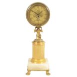 A LATE 19TH CENTURY ORMOLU AND ONYX PILLAR CLOCK