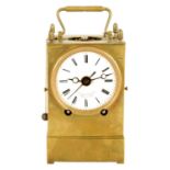 A RARE MID 19TH CENTURY FRENCH CAPUCHINE REPEATING CARRIAGE CLOCK