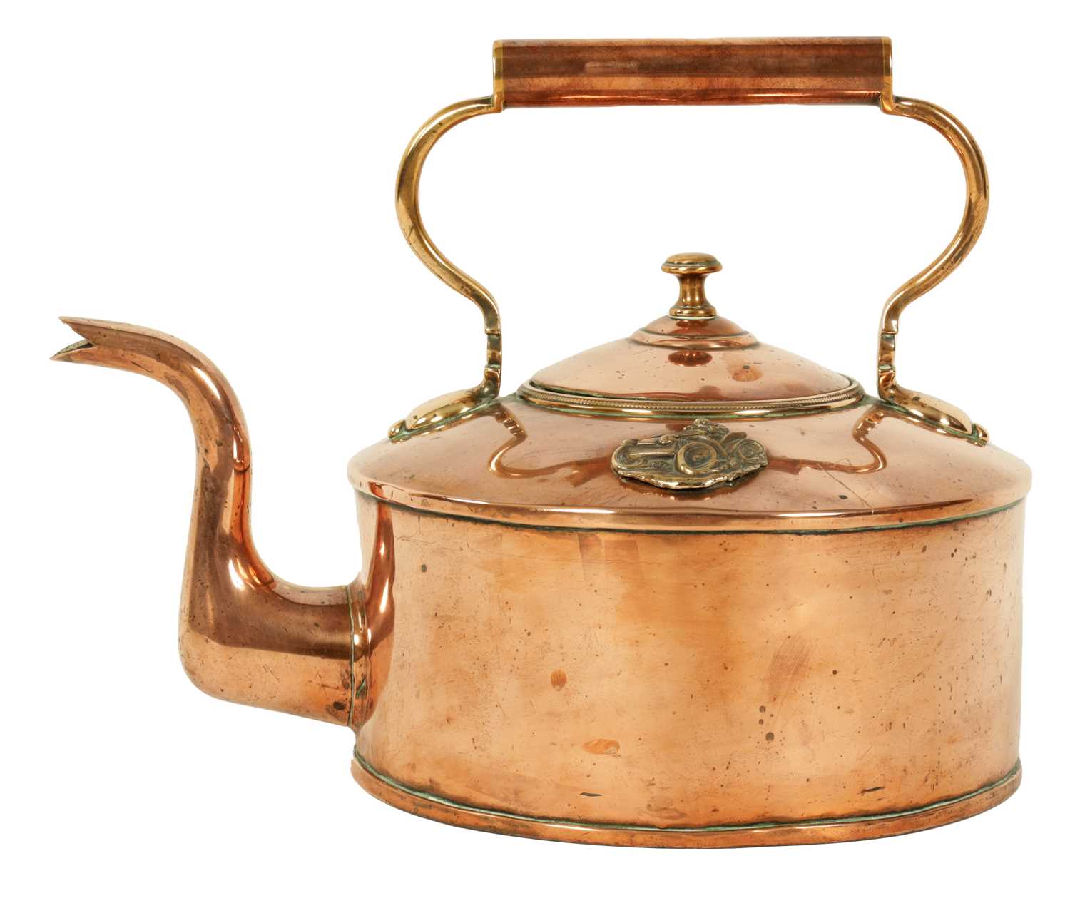 OF MOTORING INTEREST - A 1903 PARIS TO MADRID MOTOR RACE CATERER'S COPPER KETTLE OF LARGE SIZE