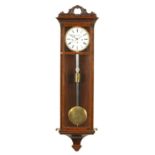 A 19TH CENTURY BOX WOOD STRUNG ROSEWOOD THREE TRAIN VIENNA REGULATOR WALL CLOCK