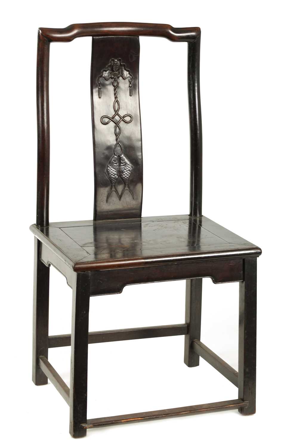 AN 18TH CENTURY CHINESE HARDWOOD SIDE CHAIR - Image 2 of 10