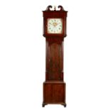 JOHN LAWRENCE, LANCASTER A LATE GEORGIAN OAK AND MAHOGANY CROSS-BANDED 30HR LONGCASE CLOCK