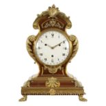 PAYNE & CO. LONDON. A LARGE 18TH CENTURY AND LATER ORMOLU MOUNTED WALNUT THREE TRAIN BRACKET CLOCK