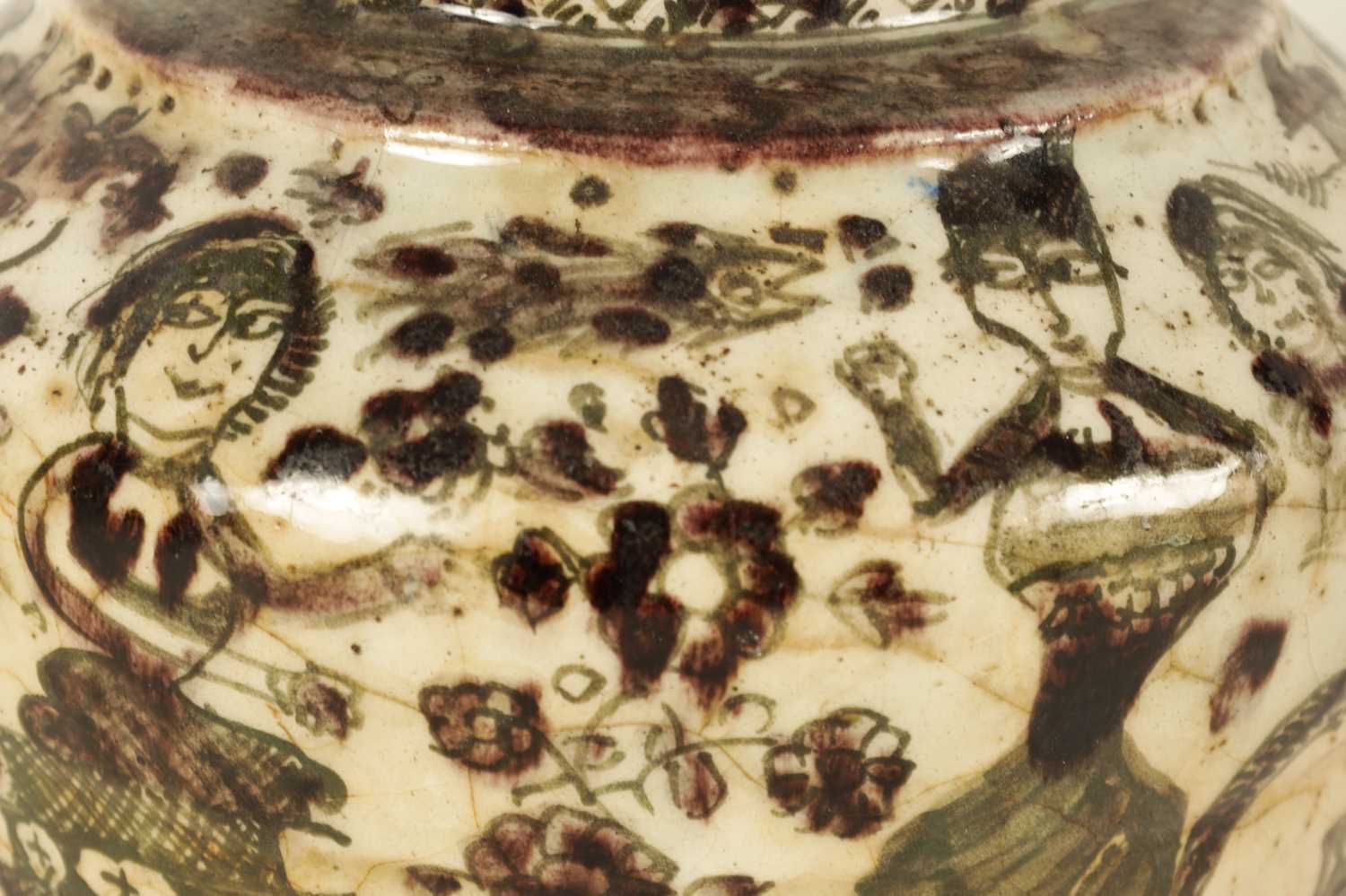 AN EARLY PERSIAN GLAZED EARTHENWARE SHOULDERED VASE - Image 2 of 10