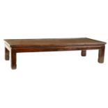 A 19TH CENTURY RECTANGULAR CHINESE HARDWOOD ALTAR TABLE