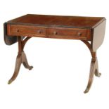 A 19TH CENTURY REGENCY STYLE MAHOGANY FALL LEAF SOFA TABLE