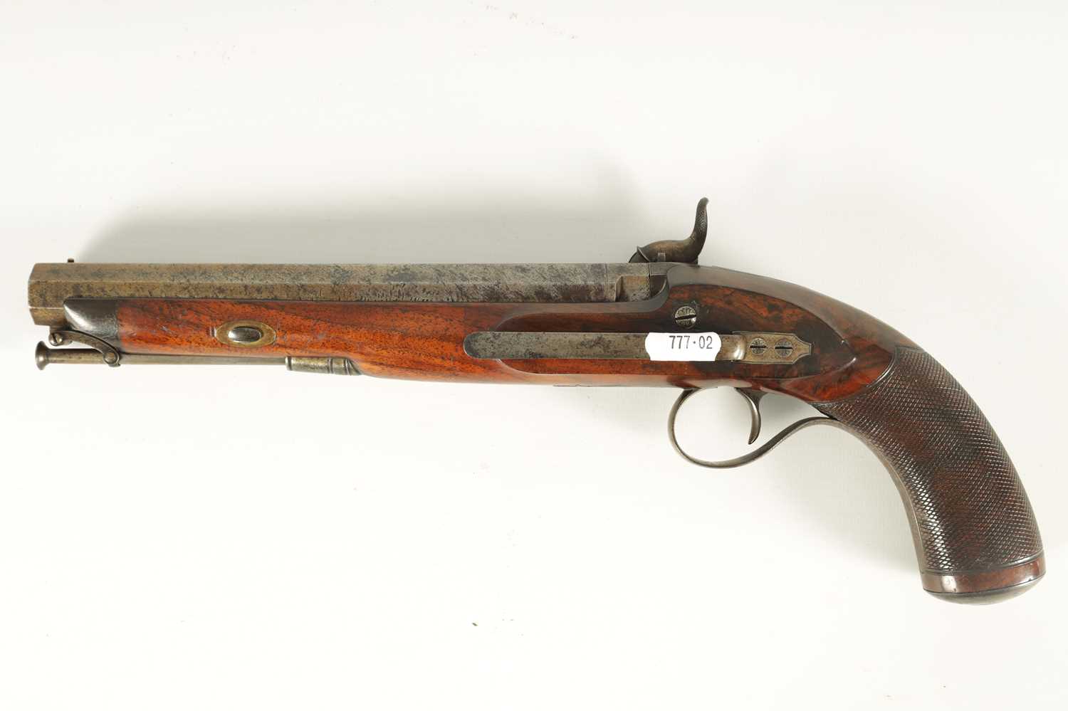 G R COLLIS, BIRMINGHAM. AN EARLY 19TH CENTURY WALNUT PERCUSSION HOLSTER PISTOL - Image 7 of 10