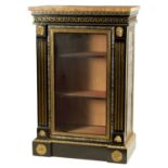 A 19TH CENTURY FRENCH EBONISED BOULLE AND ORMOLU MOUNTED DISPLAY CABINET