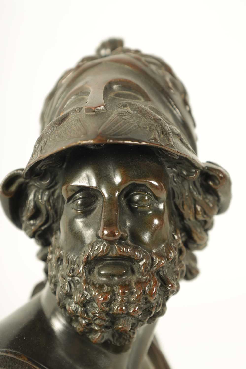 A 19TH CENTURY BRONZE BUST OF AJAX THE GREAT - Image 3 of 6