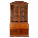 A GOOD MID 18TH CENTURY COUNTRY HOUSE MAHOGANY SECRETAIRE BOOKCASE IN THE MANOR OF GILLOWS