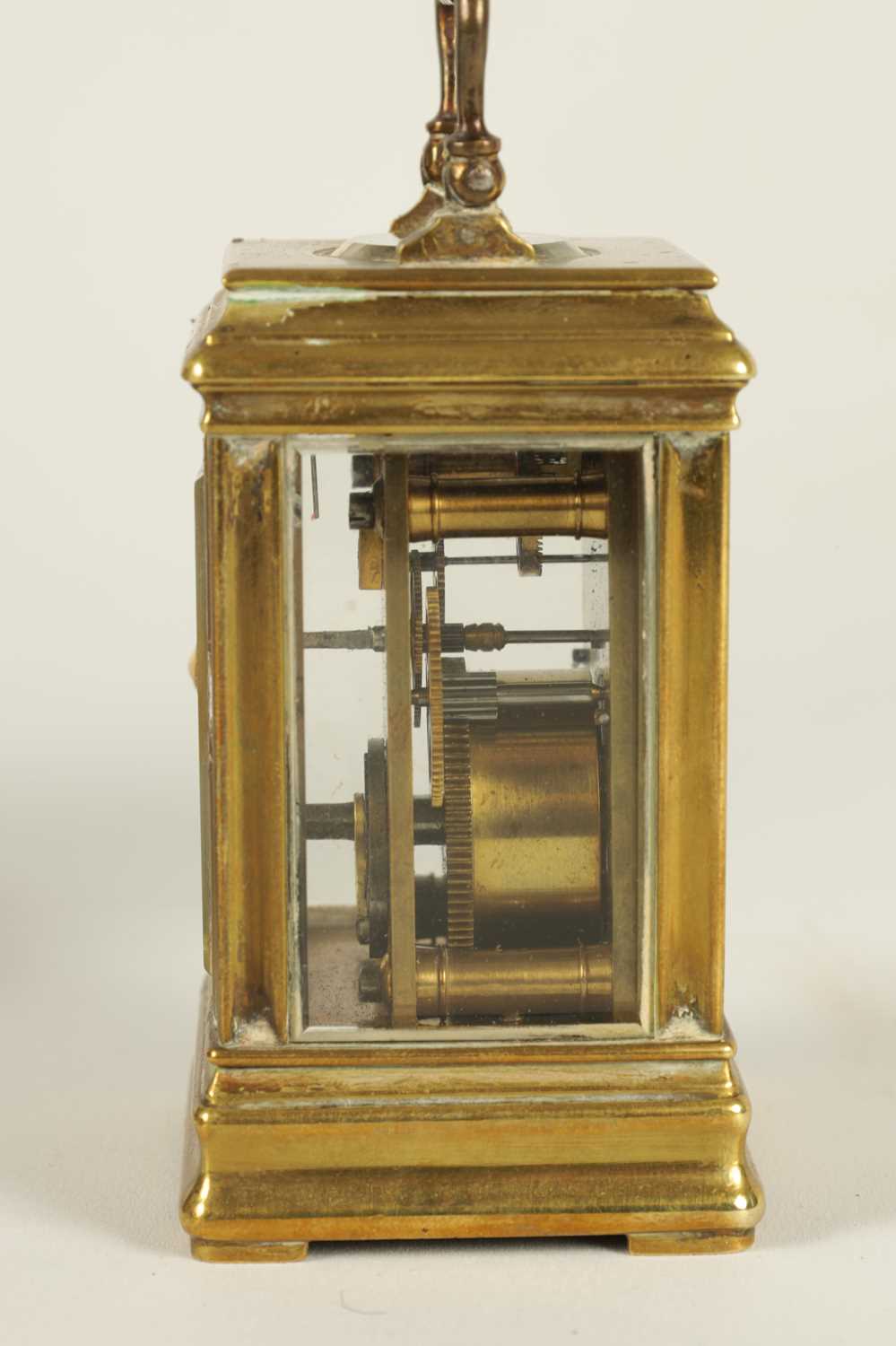LE ROY & FILS, 57 NEW BOND STREET, LONDON. A LATE 19TH CENTURY FRENCH BRASS CASED MINIATURE CARRIAGE - Image 5 of 12