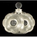 A FRENCH RENE LALIQUE CLEAR GLASS “DUEX FLEUR” SCENT BOTTLE