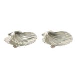 A NEAR PAIR OF ELIZABETH II IRISH SILVER SCALLOP DISHES