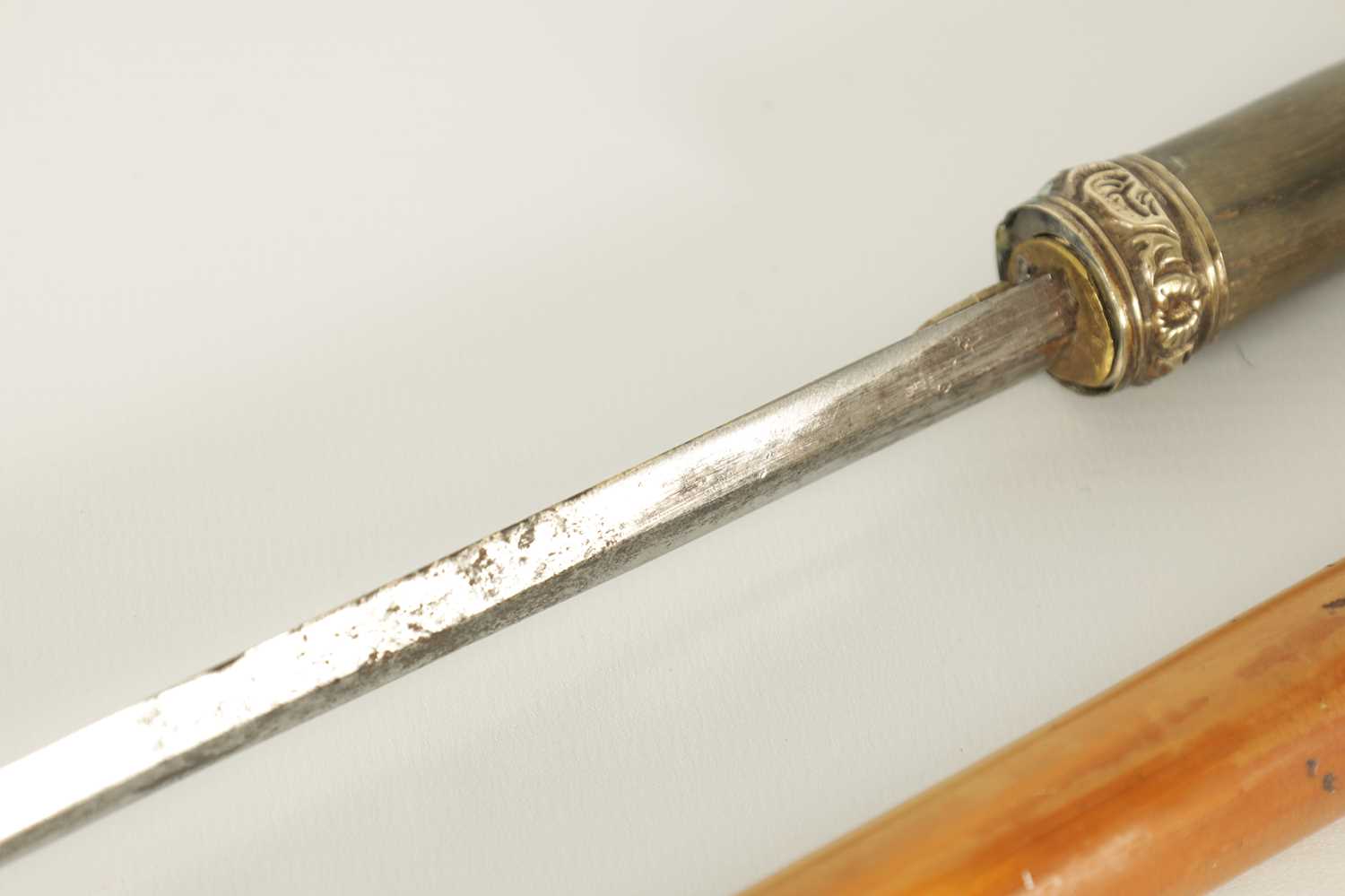 A LATE 19TH CENTURY RHINOCEROS HORN HANDLED SWORD STICK - Image 5 of 5