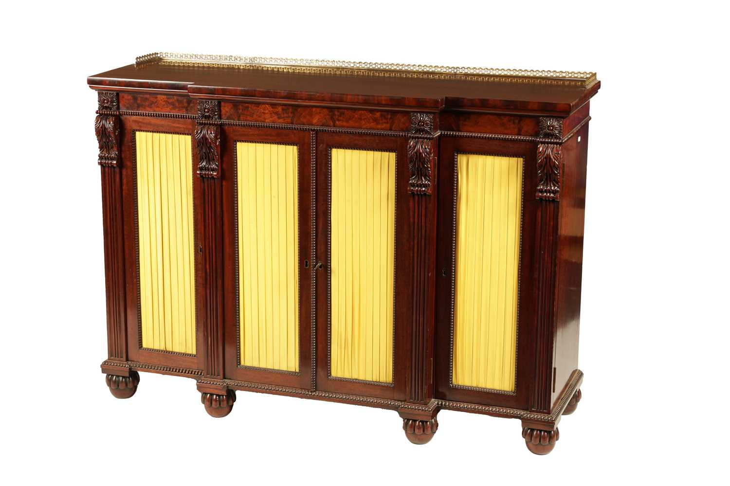 A FINE WILLIAM IV MAHOGANY BREAKFRONT SIDE CABINET IN THE MANNER OF GILLOWS - Image 7 of 8