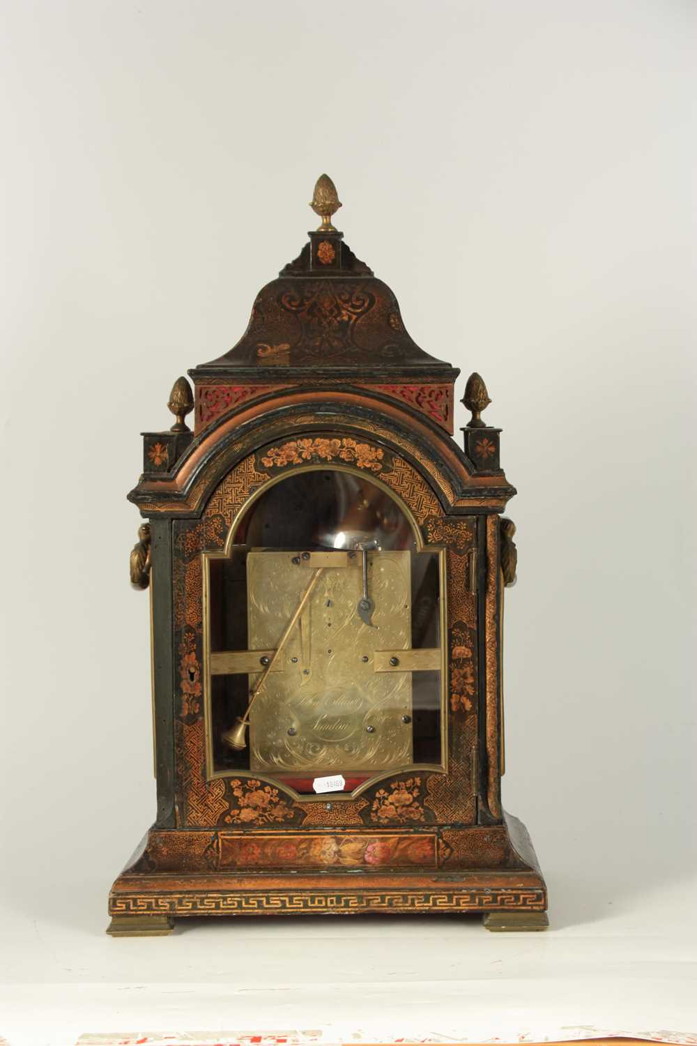 JOHN ELLICOTT, LONDON. A FINE GEORGE II GREEN LACQUER CHINOISERIE BRACKET CLOCK - Image 2 of 5