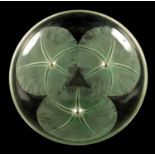 A FRENCH RENE LALIQUE ‘VOLUBILIS’ OPALESCENT GREEN STAINED GLASS DISH