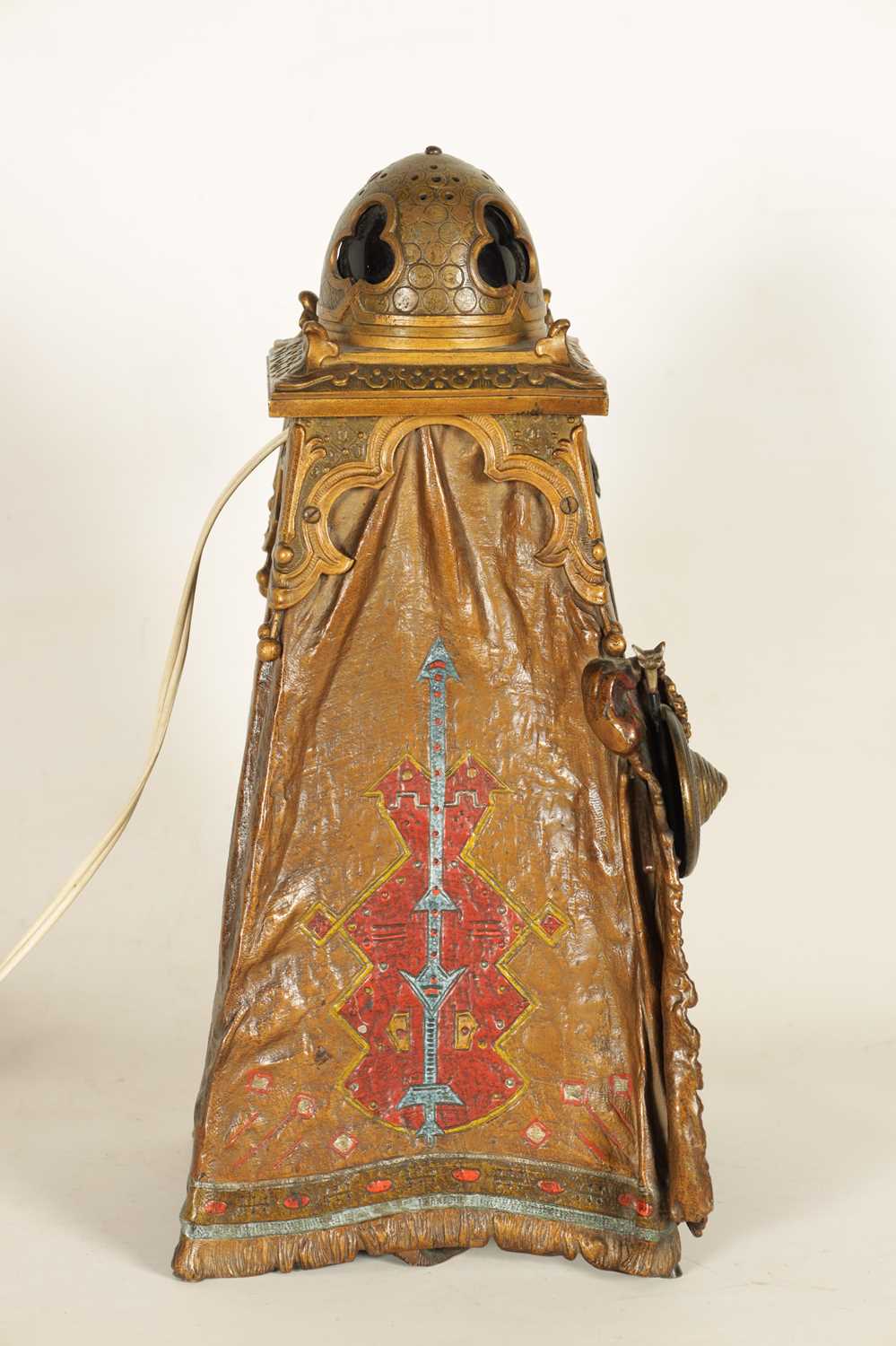FRANZ BERGMAN. AN EARLY 20TH CENTURY AUSTRIAN COLD-PAINTED BRONZE ORIENTALIST TABLE LAMP - Image 8 of 18