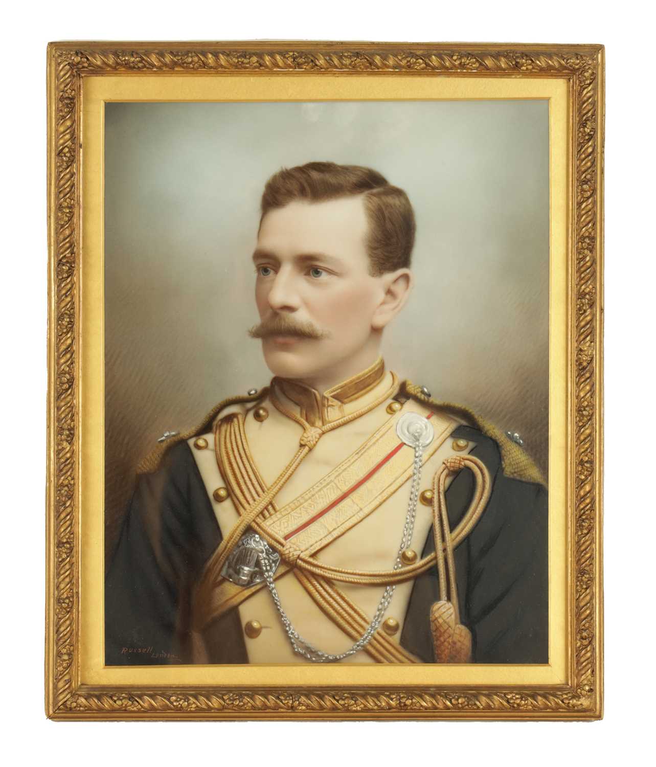 A 19TH CENTURY HAND-TINTED OPALOTYPE PORTRAIT BY RUSSELL, LONDON
